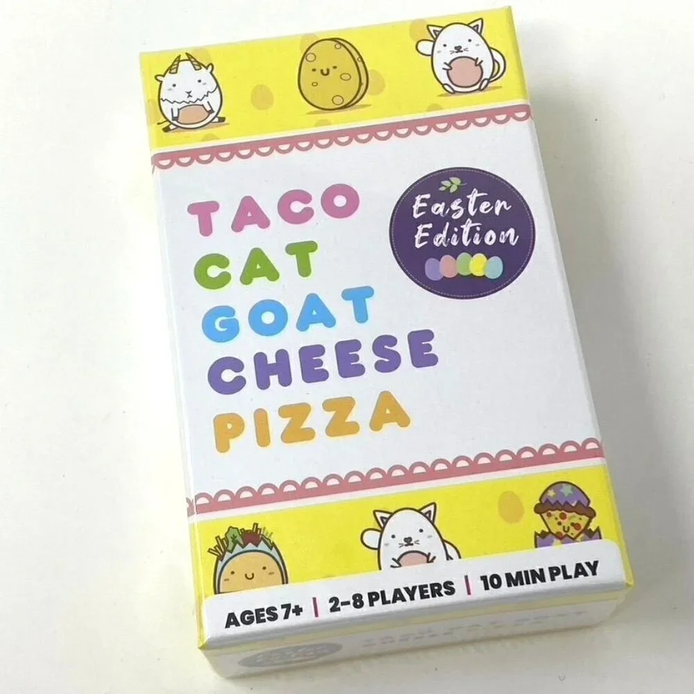 Taco Cat Goat Cheese Pizza Card Game Easter Edition. A1